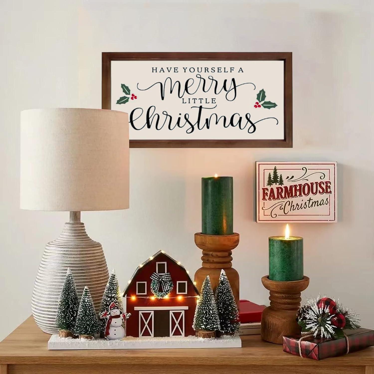 Letrero de Pared Navidad EMAX HOME 40.64x20.32cm Madera