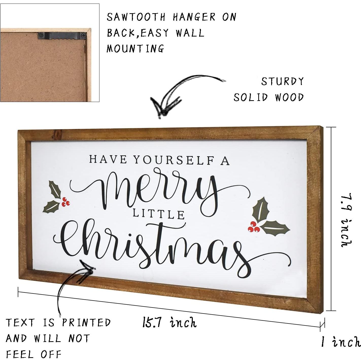 Letrero de Pared Navidad EMAX HOME 40.64x20.32cm Madera