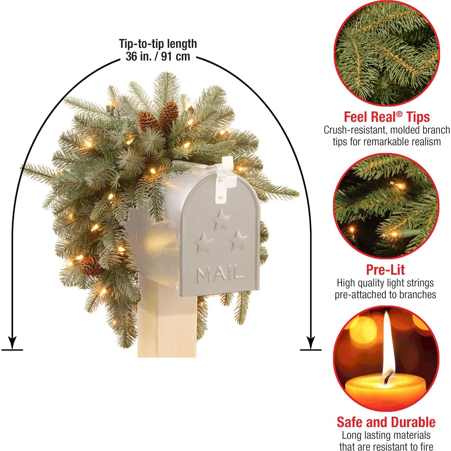 Adorno Navideño Artificial Pre-iluminado National Tree 91 cm