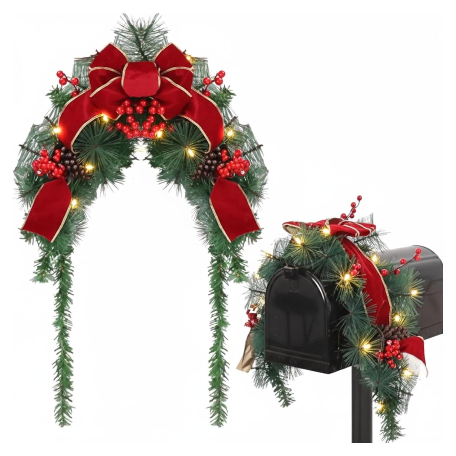 Decoración de Buzón de Navidad Suncalla 91 cm con Luces LED