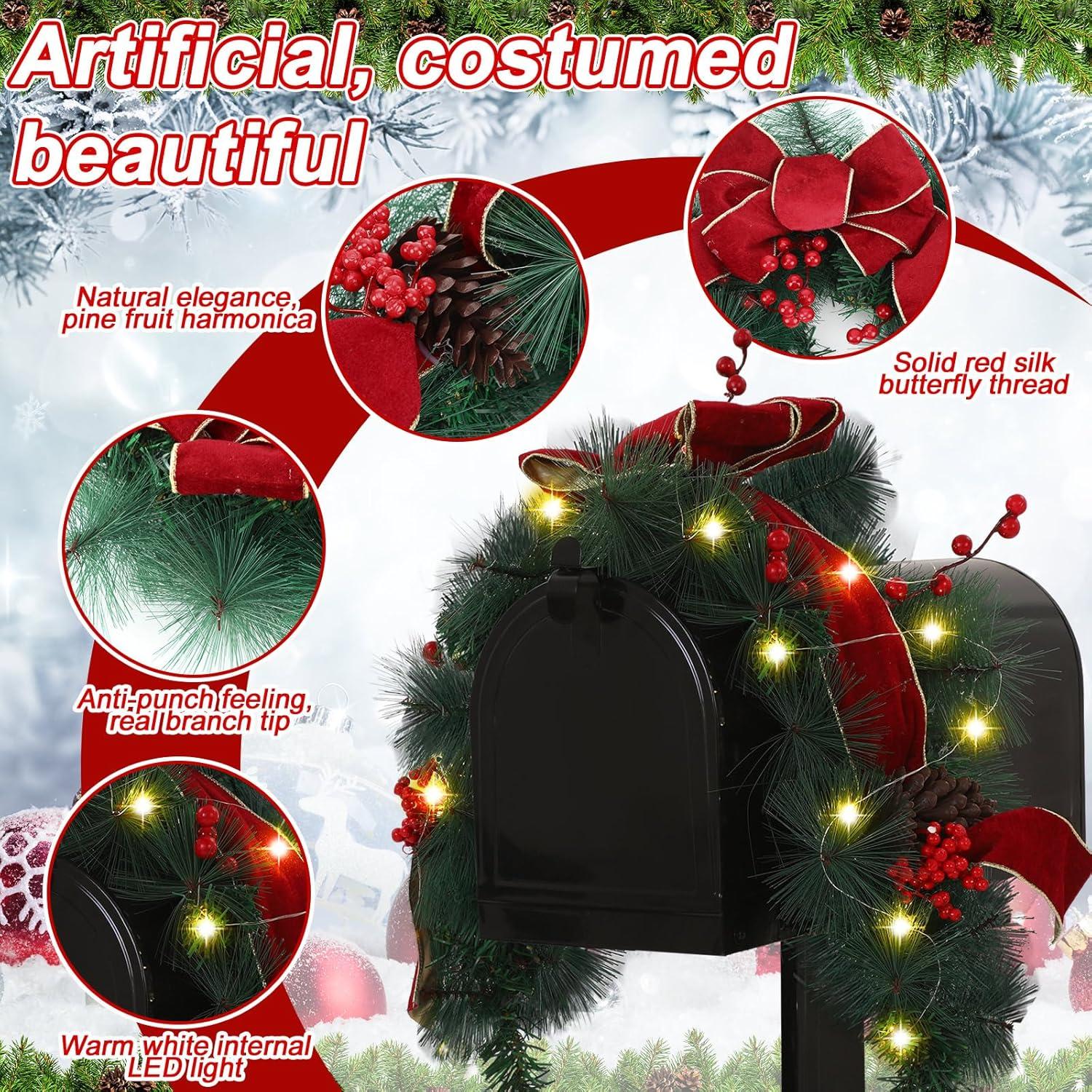 Decoración de Buzón de Navidad Suncalla 91 cm con Luces LED