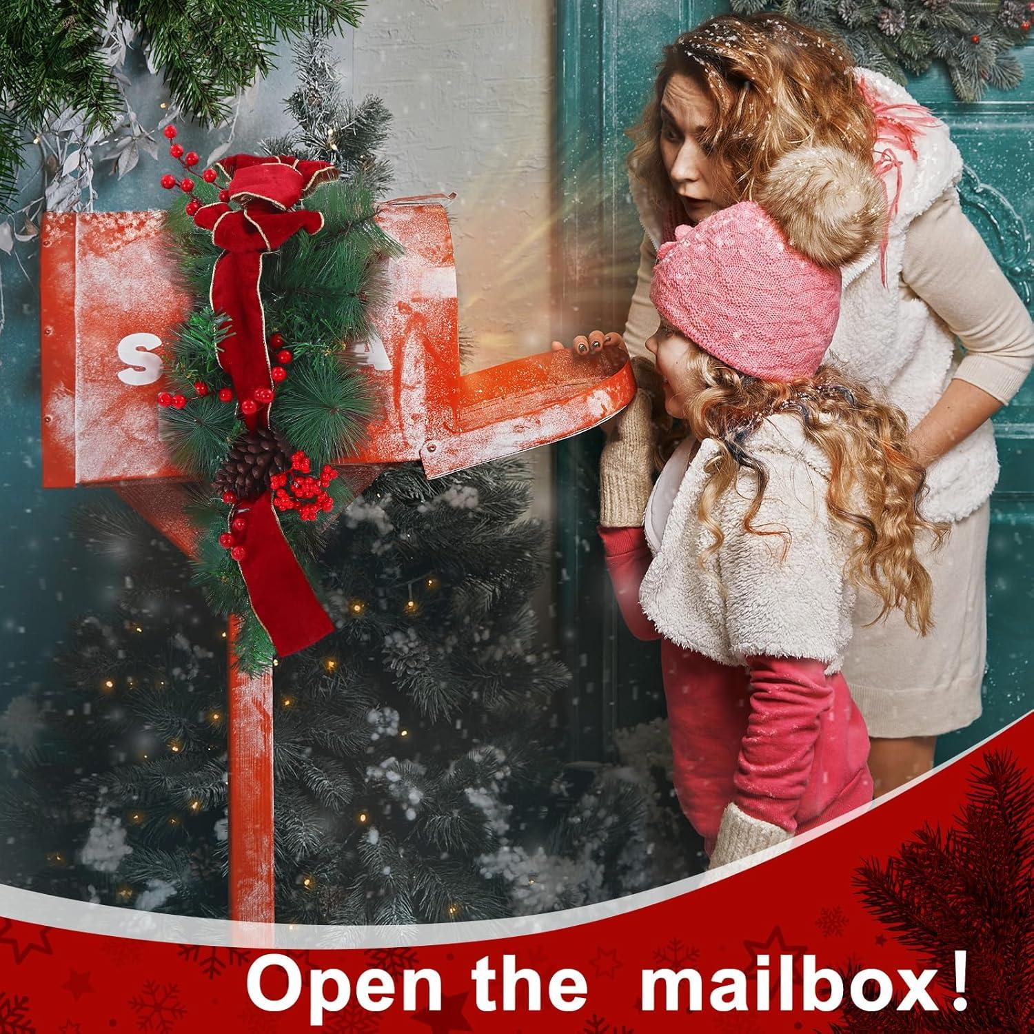 Decoración de Buzón de Navidad Suncalla 91 cm con Luces LED