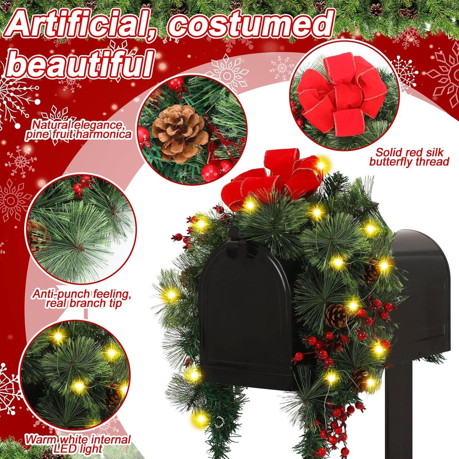 Decoración de Buzón de Navidad Suncalla 91 cm con Luces LED