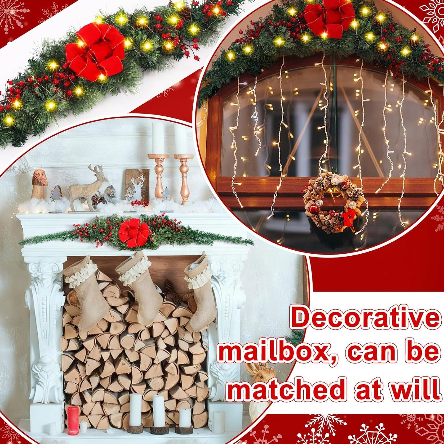 Decoración de Buzón de Navidad Suncalla 91 cm con Luces LED