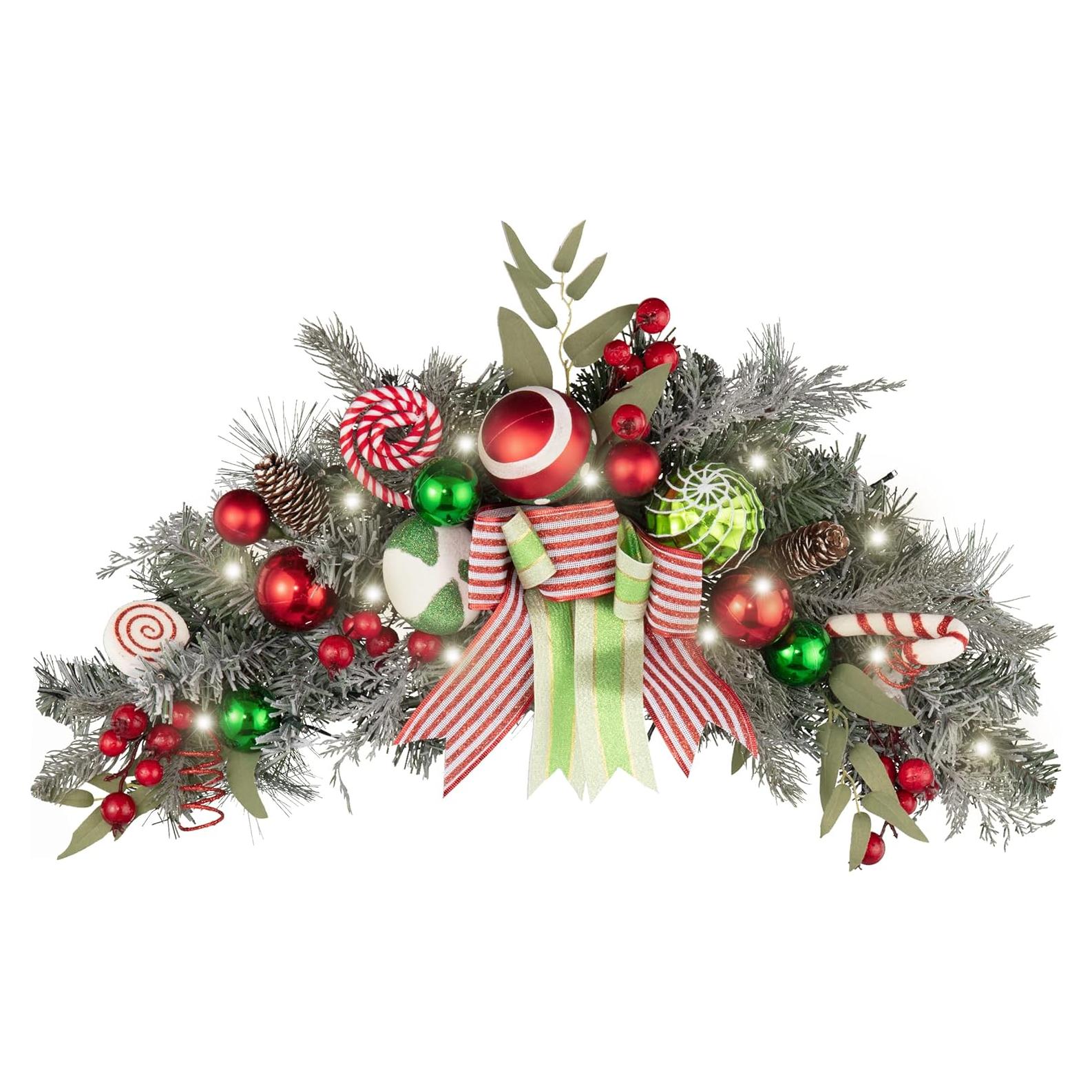 Adorno Navideño Preiluminado Valery Madelyn 60.96 cm Rojo Verde