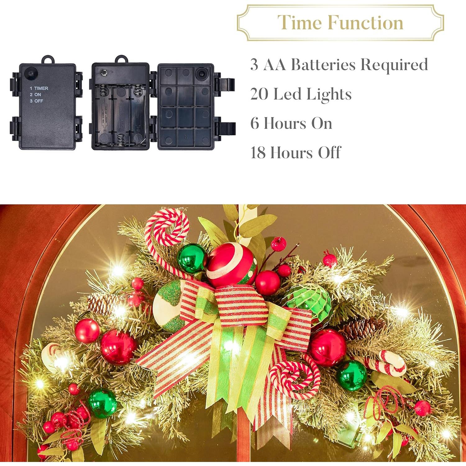 Adorno Navideño Preiluminado Valery Madelyn 60.96 cm Rojo Verde