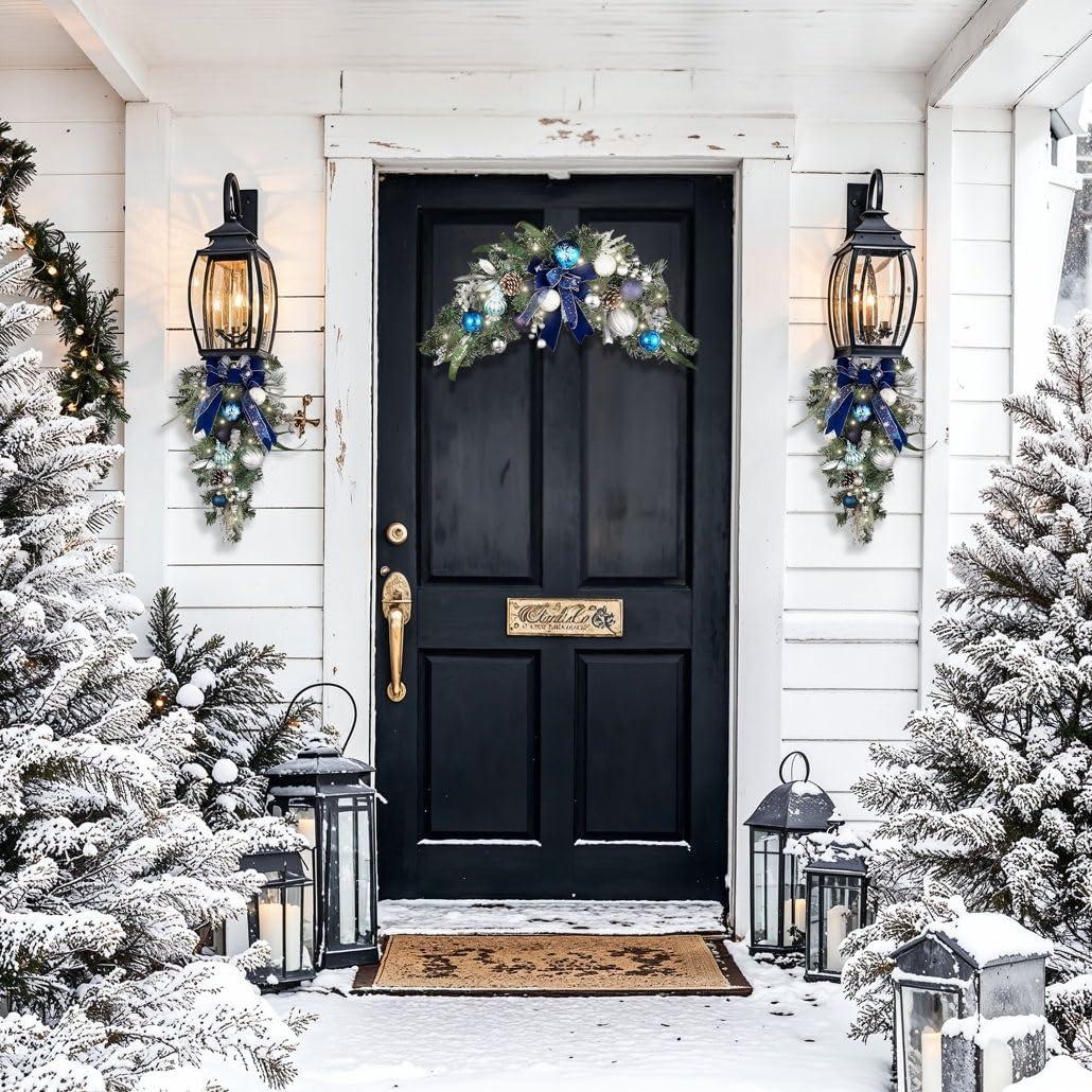 Adorno Navideño Preiluminado Valery Madelyn 61 cm Plata Azul