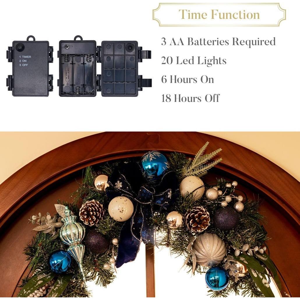 Adorno Navideño Preiluminado Valery Madelyn 61 cm Plata Azul