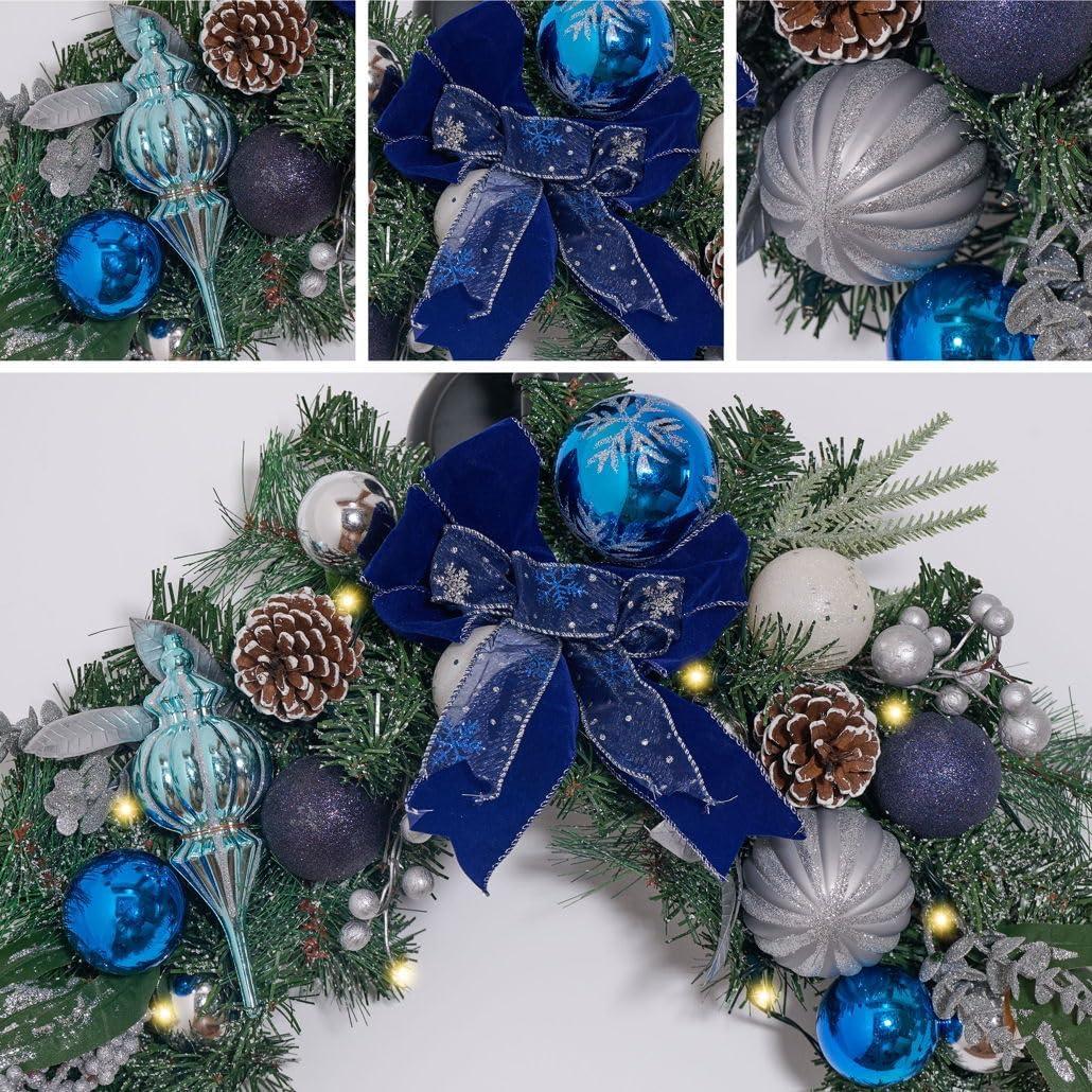Adorno Navideño Preiluminado Valery Madelyn 61 cm Plata Azul