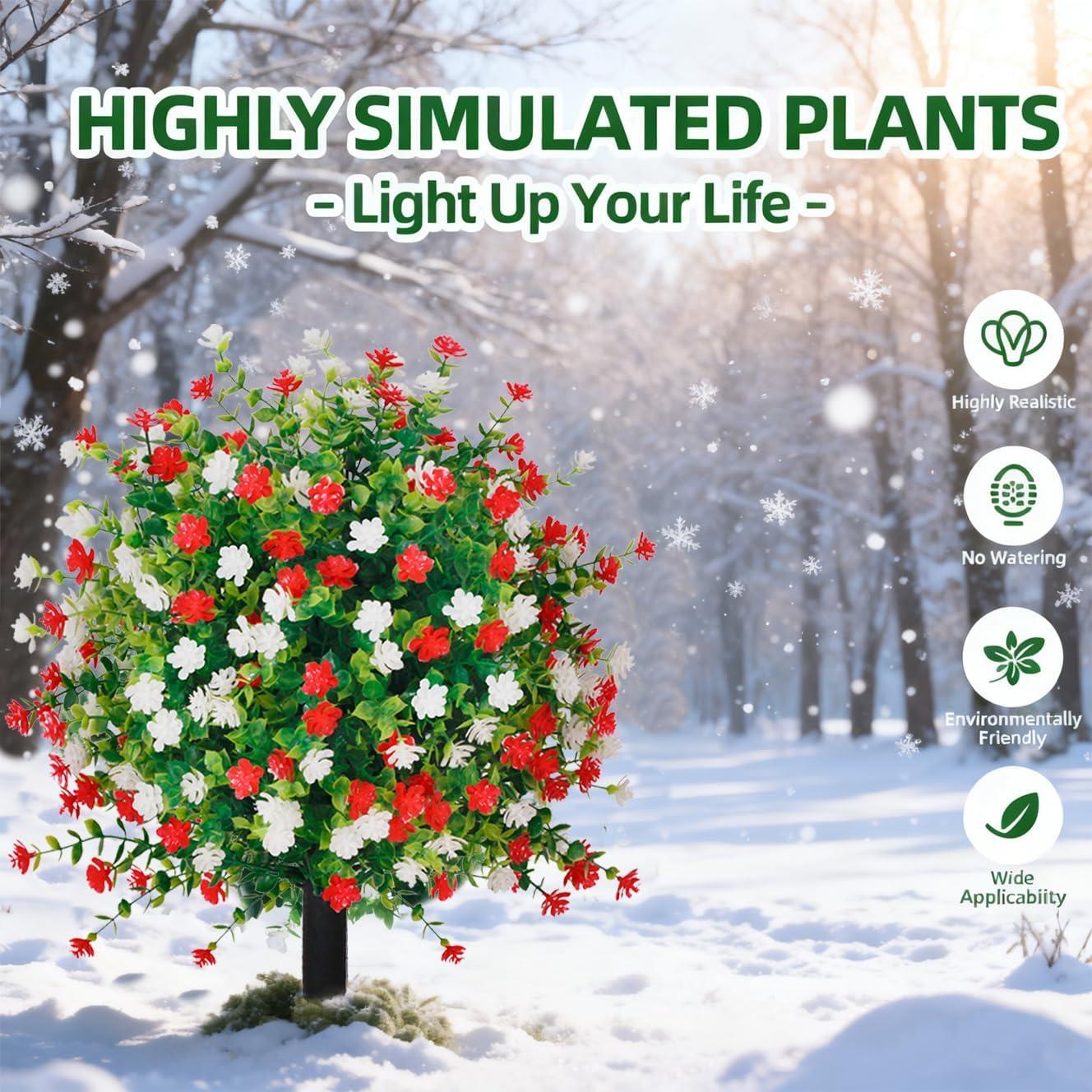 Bola de Topiaria Artificial THKFUL 60 cm Flores Navidad UV