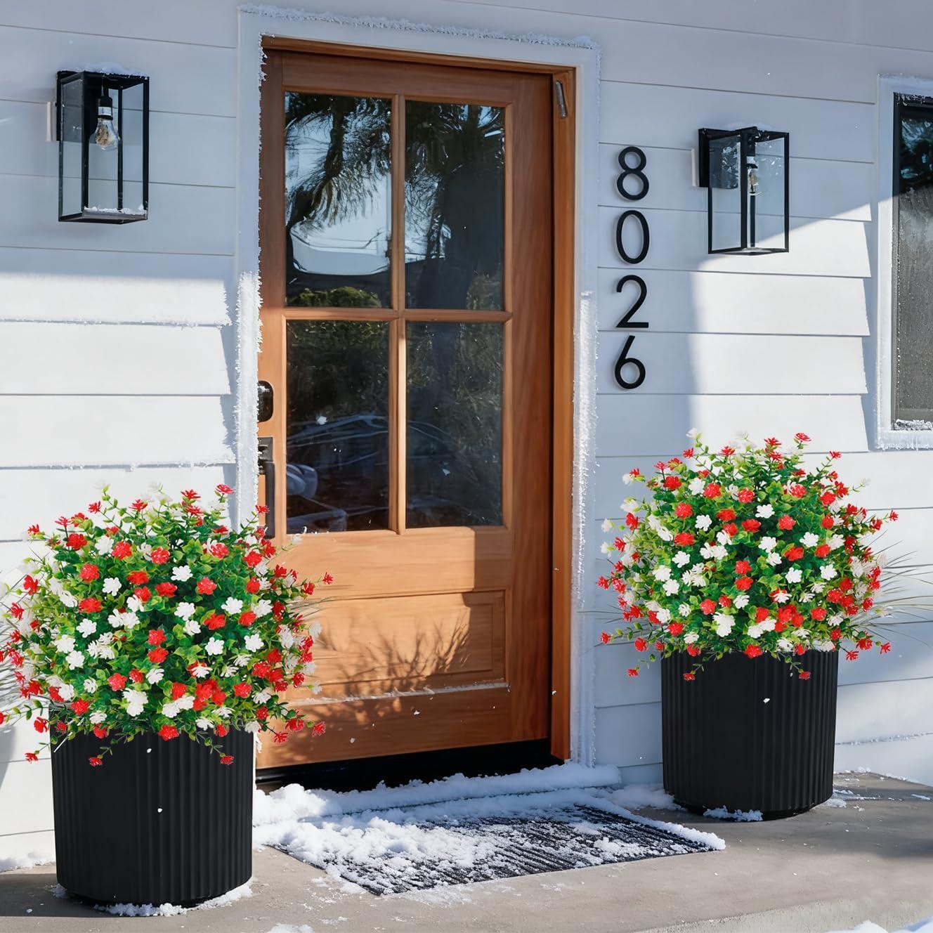 Bola de Topiaria Artificial THKFUL 60 cm Flores Navidad UV