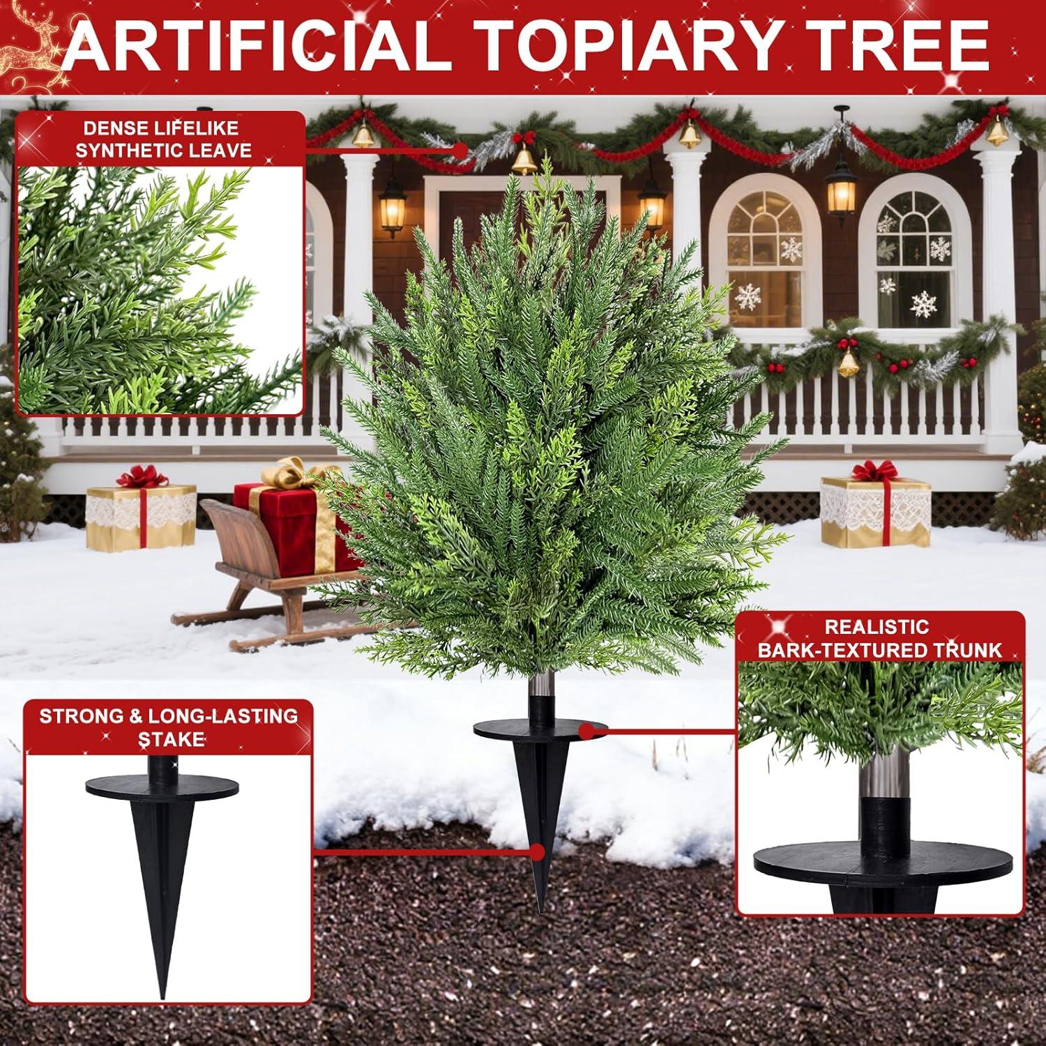 Paquete de 2 Árboles Topiarios Artificiales Grandeal 61 cm