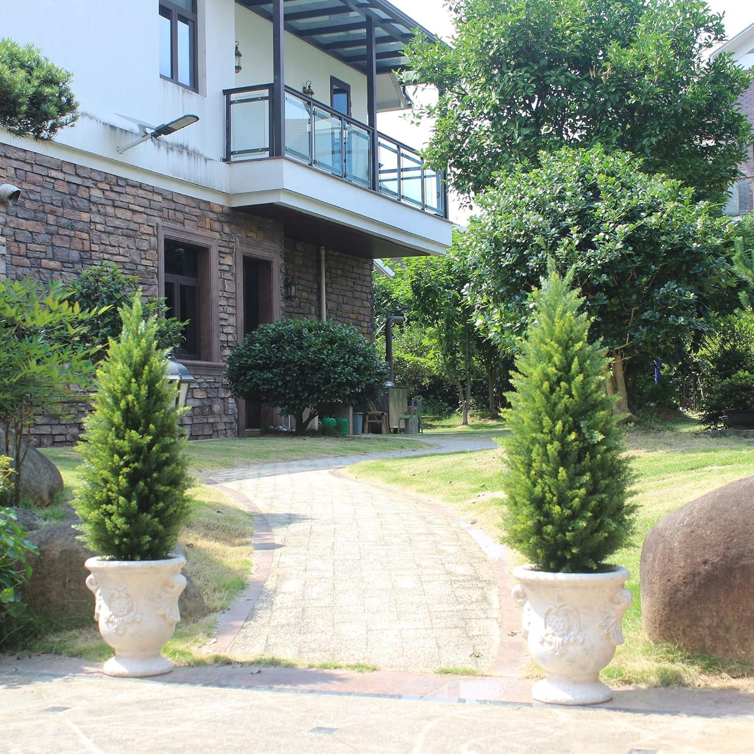 Árboles Topiarios Artificiales ECOLVANT 3 pies UV Juego de 2