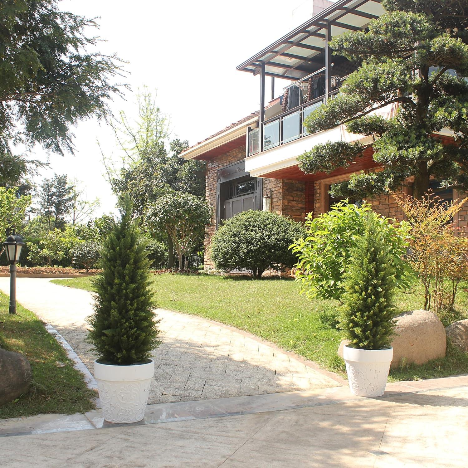 Árboles Topiarios Artificiales ECOLVANT 3 pies UV Juego de 2