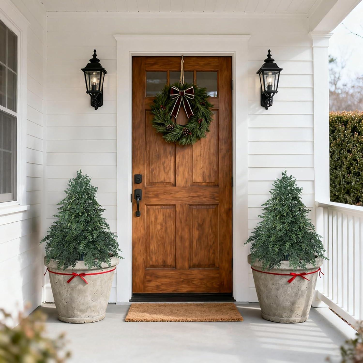 Topiario de Cedro Artificial Grooy 61 cm - 2 Piezas UV