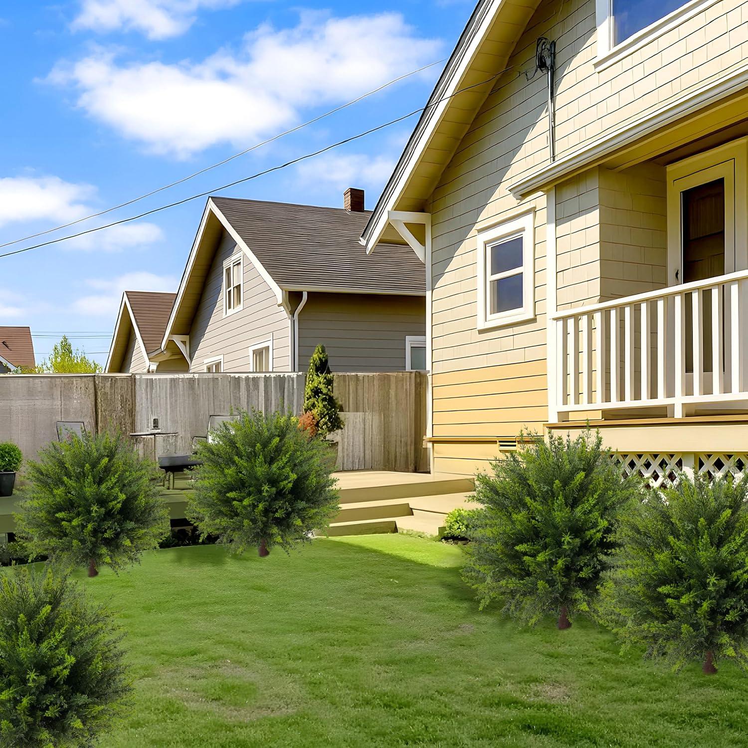 Juego de 4 Árboles de Topiario Artificial NSOPB 62 cm Verde