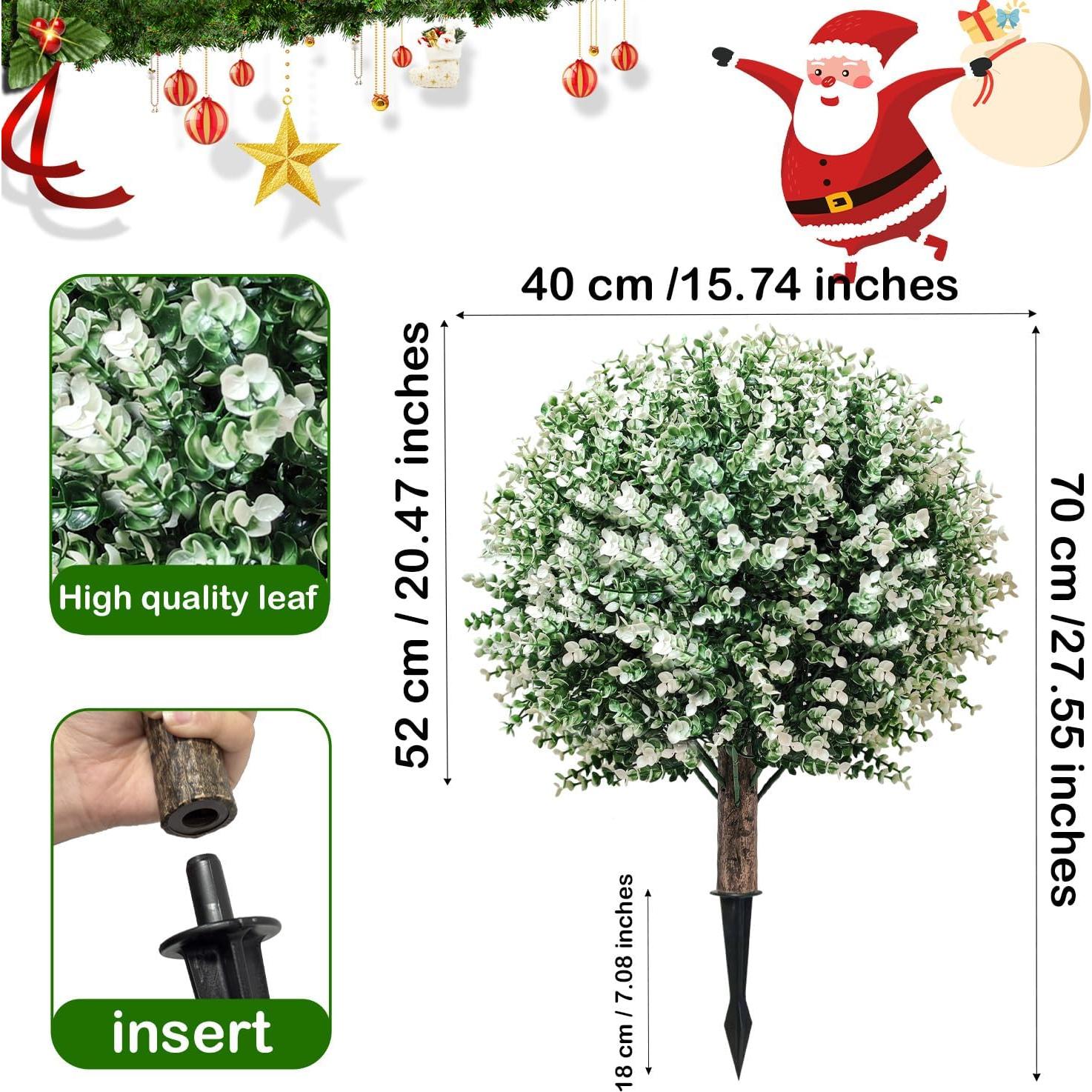 Paquete de 2 Árboles de Topiario Artificial YUGYUM Blancos 91.44 cm