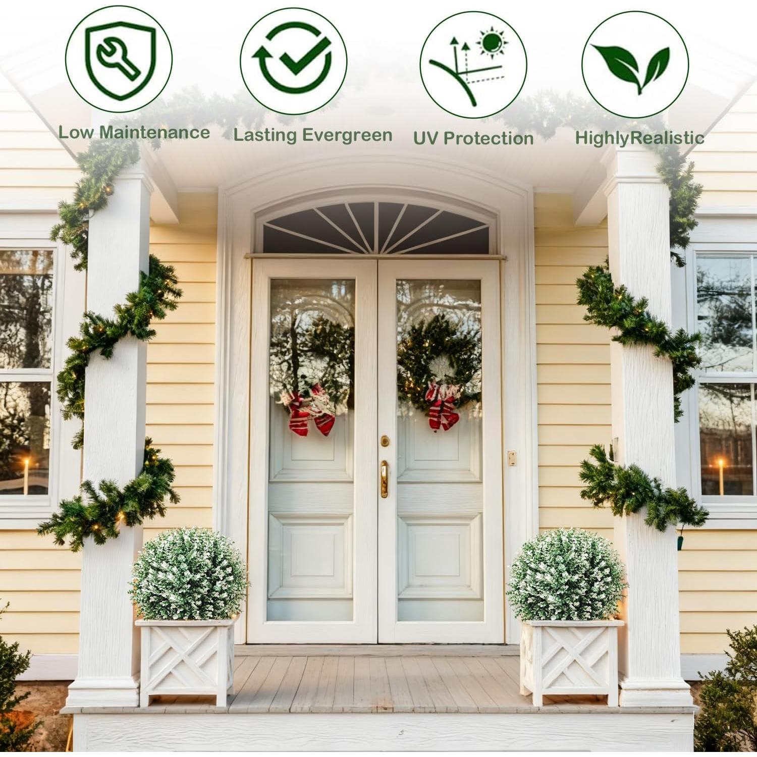 Paquete de 2 Árboles de Topiario Artificial YUGYUM Blancos 91.44 cm