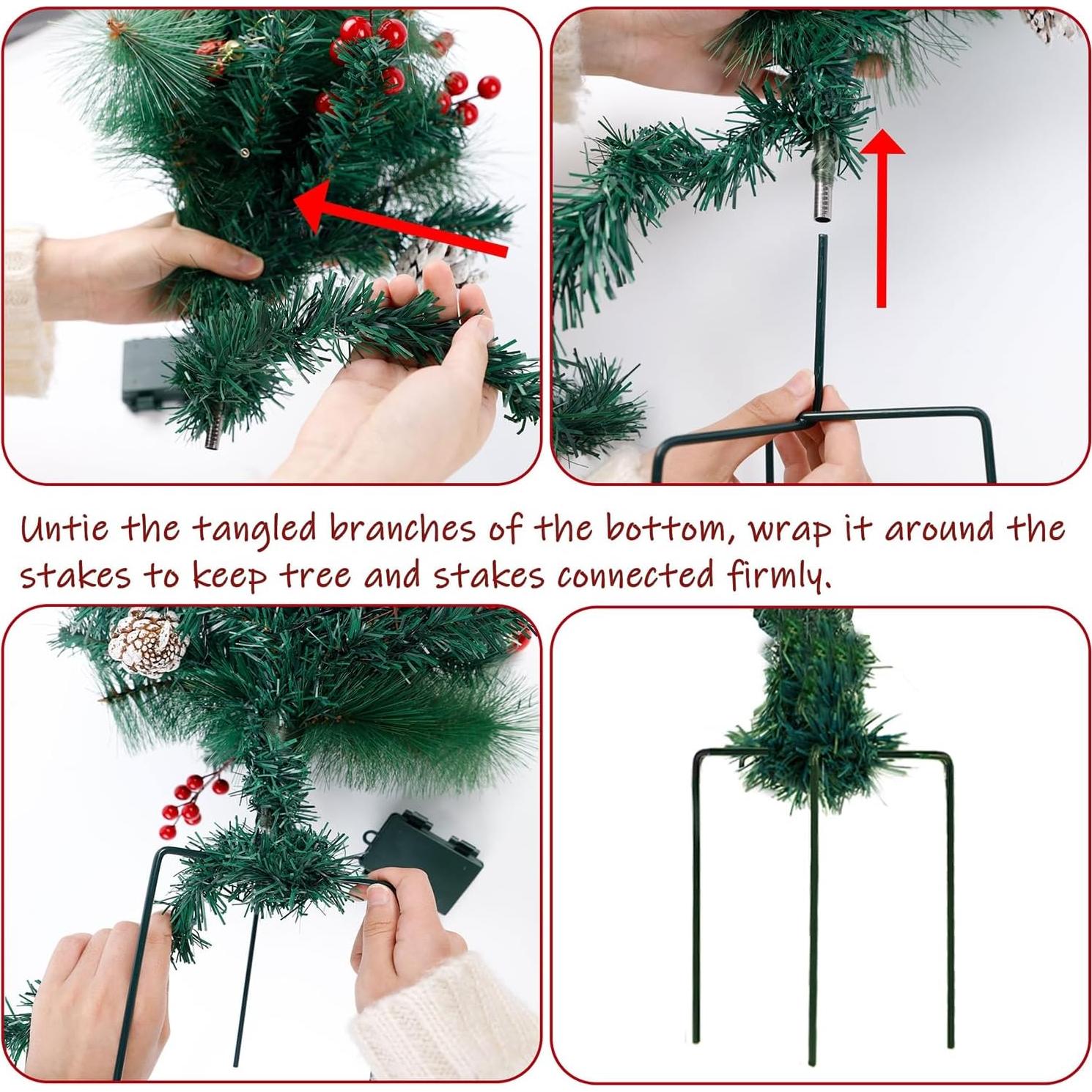 Juegoal 2 Árboles de Navidad Preiluminados 76 cm con 60 Luces LED