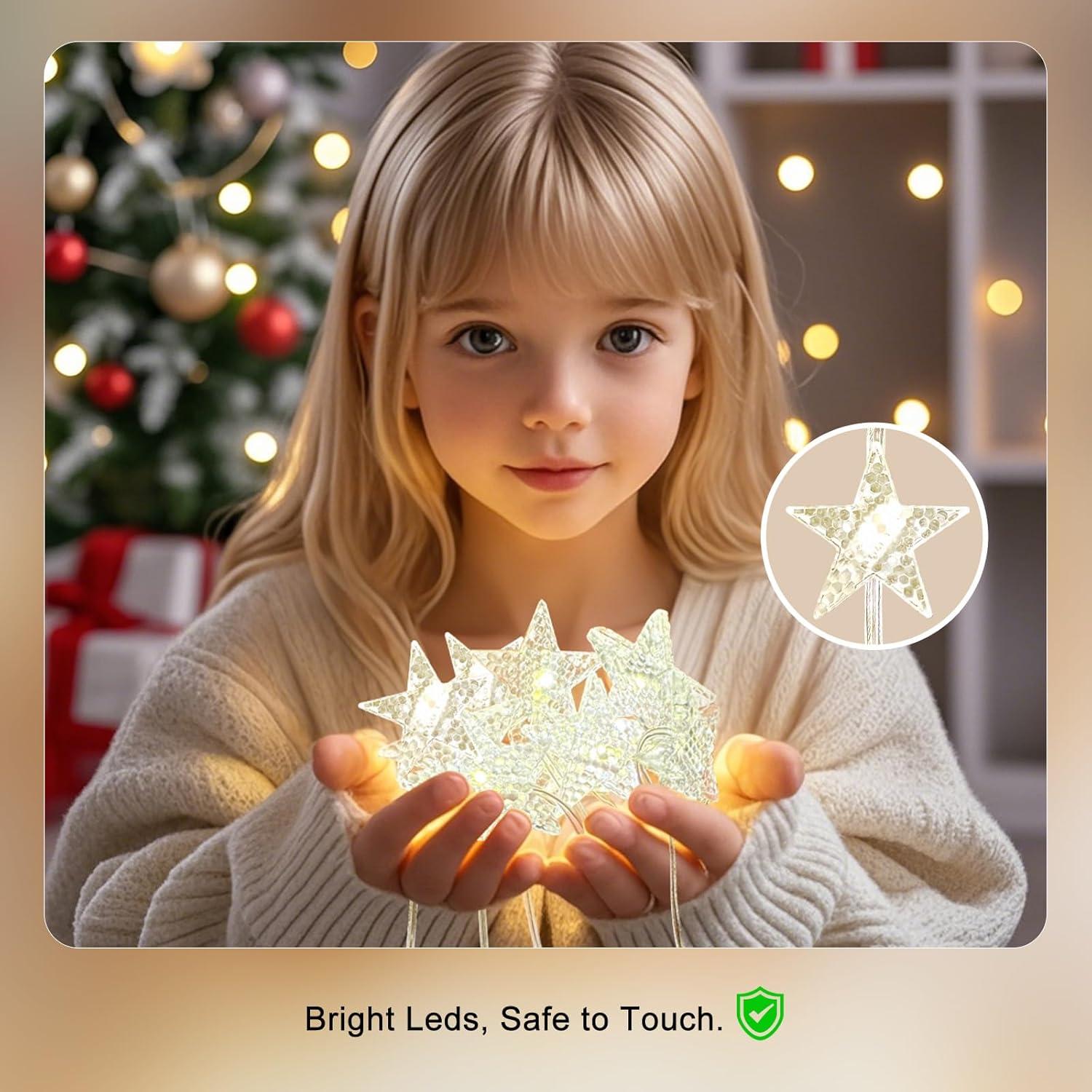 Luces de Cortina LED Patioman 3.05m 70 Estrellas Control Remoto