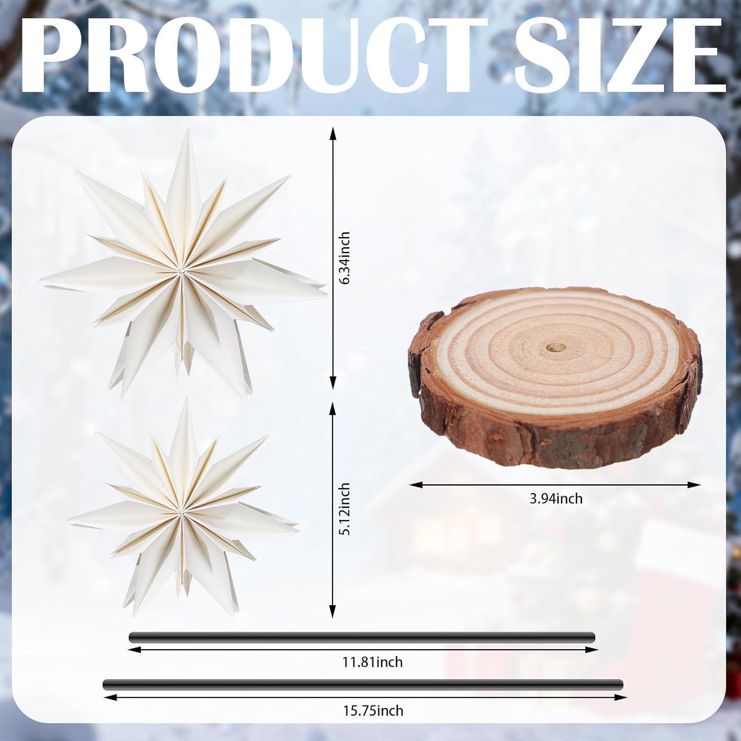 Pinkunn 2 Juegos Estrellas de Papel 3D para Decoración Navidad