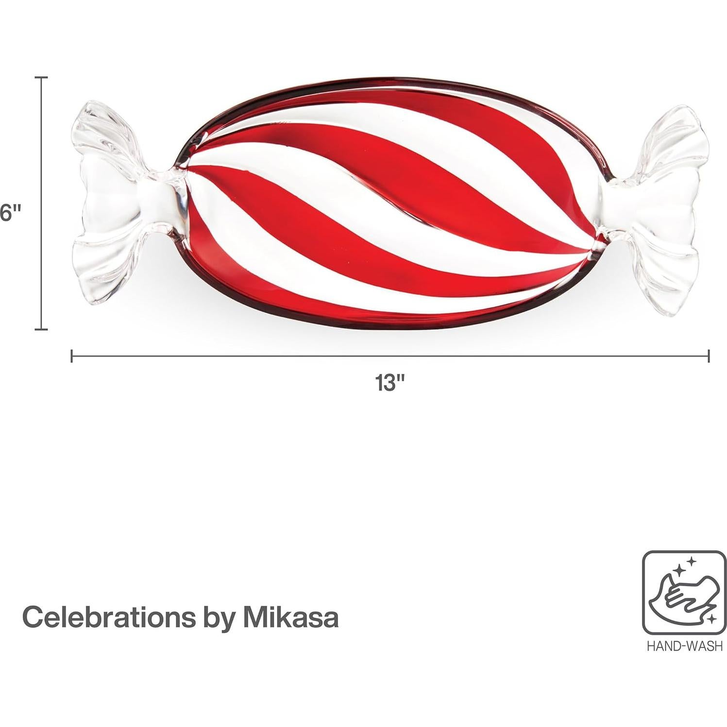 Plato de Caramelo Mikasa 34.9 cm Vidrio Festivo Navidad