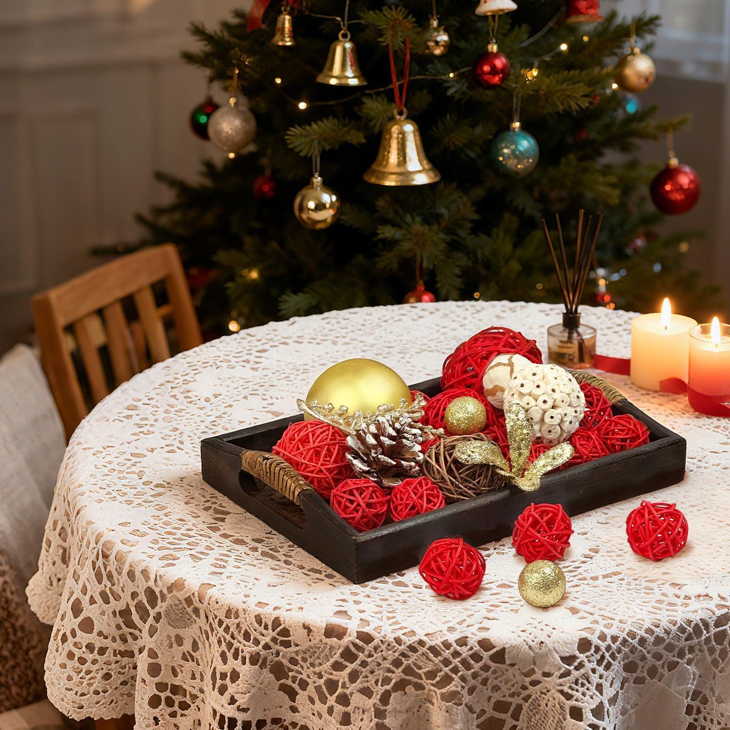 Bolas Decorativas de Navidad Qingbei Rina - Ratan Dorado 16cm