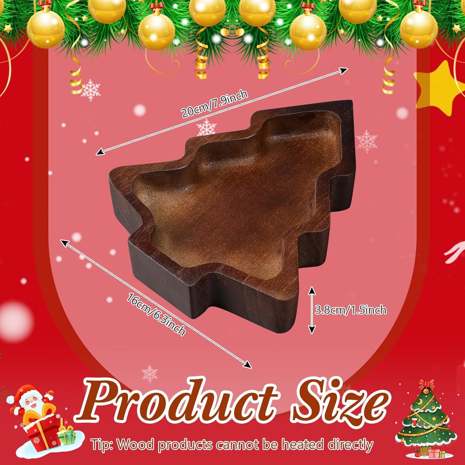 8 Tazones de Madera Paulownia Jingmore para Velas Navidad