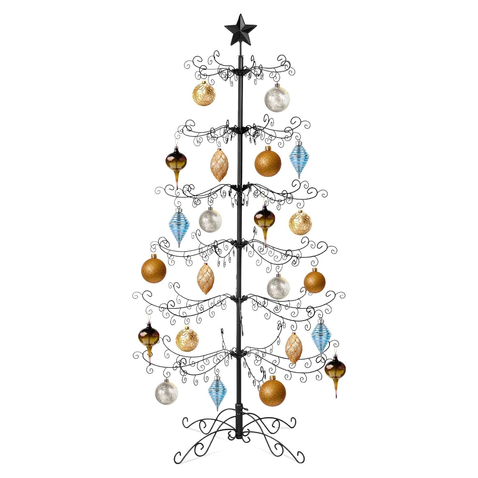 Árbol de Navidad Plegable 182 cm Hierro Forjado Negro Mejor Opción