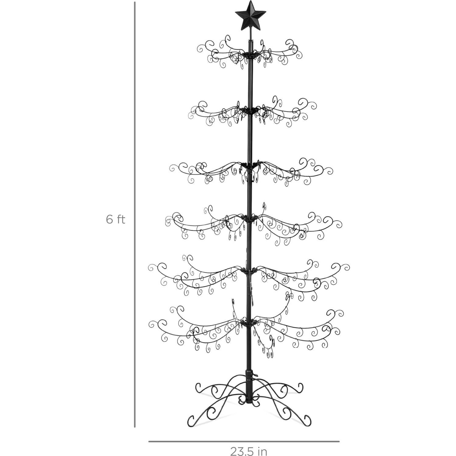 Árbol de Navidad Plegable 182 cm Hierro Forjado Negro Mejor Opción
