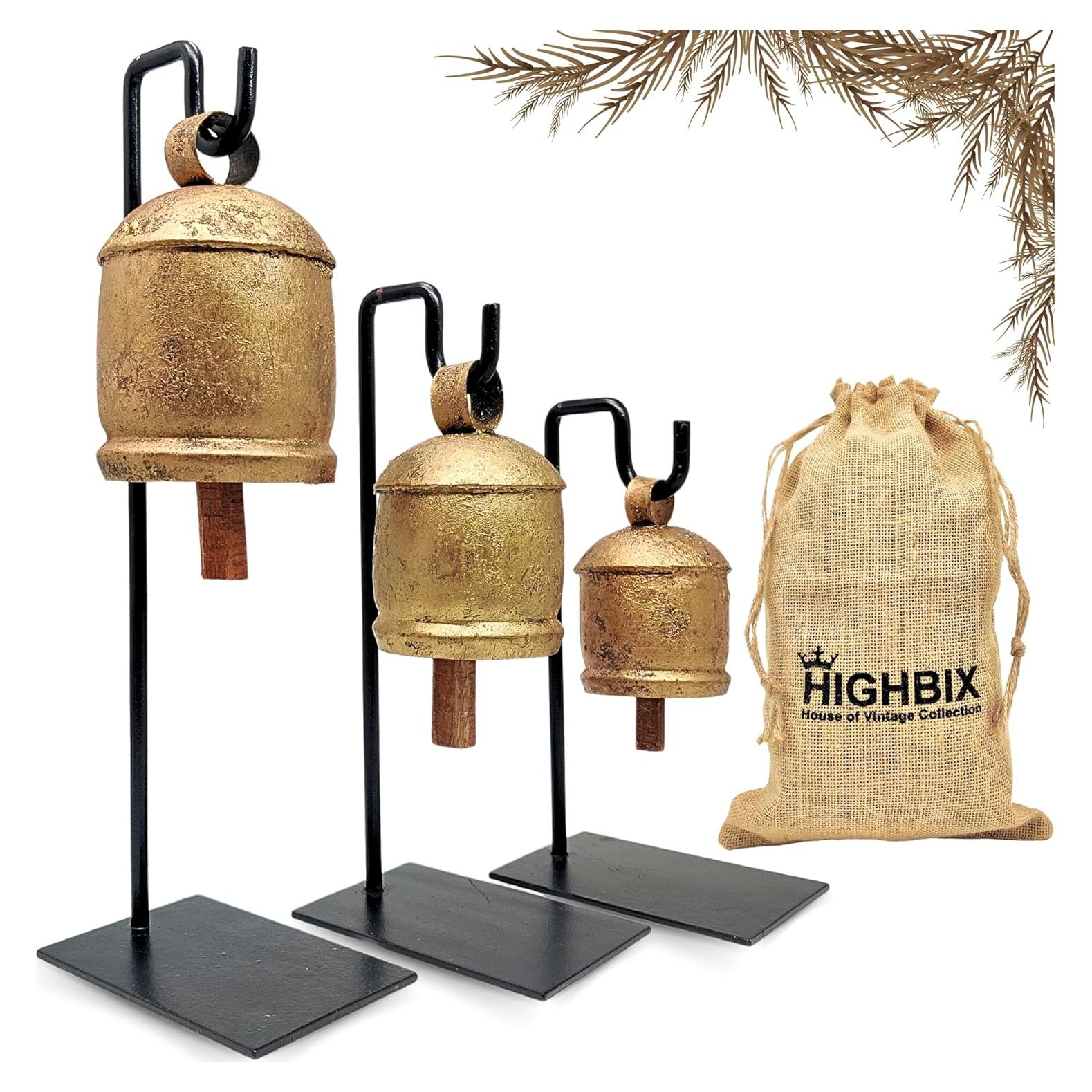 Juego de 3 Campanas de Vaca Vintage Hechas a Mano HIGHBIX