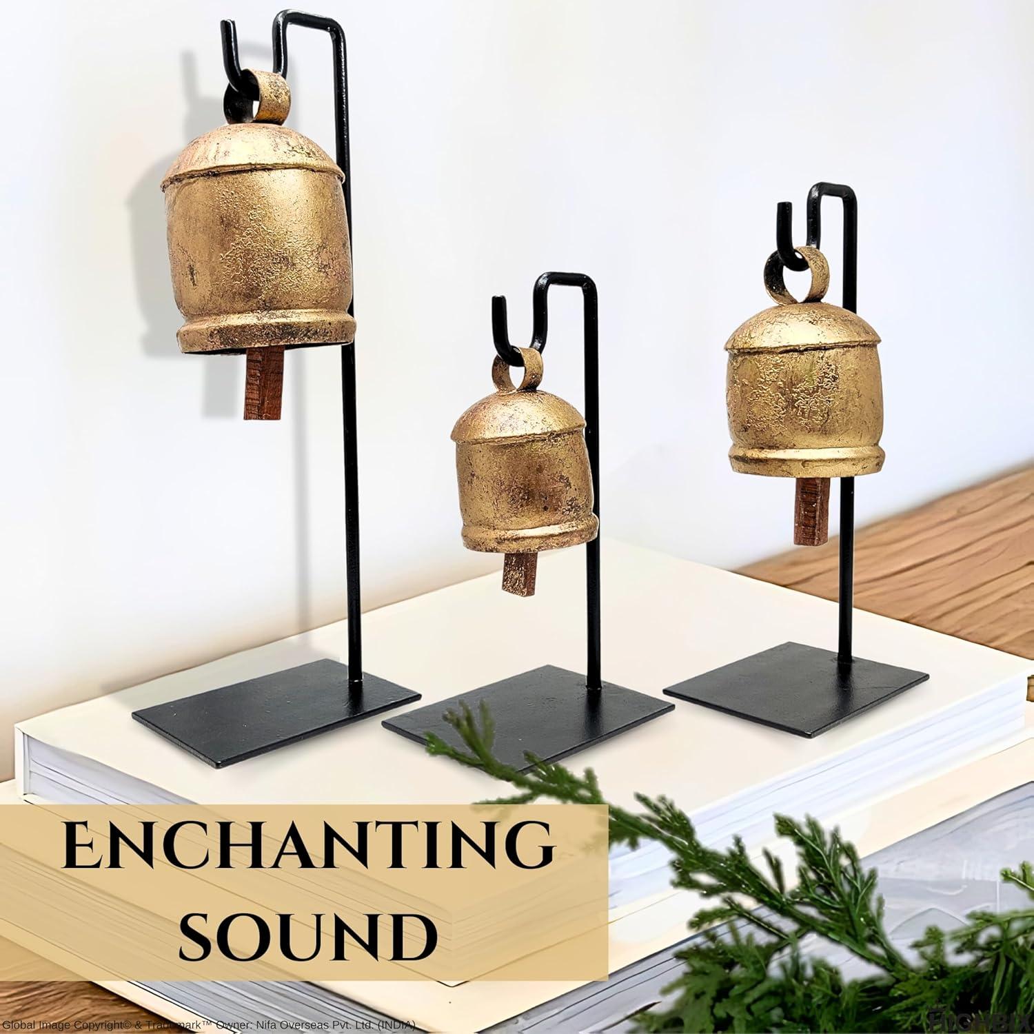 Juego de 3 Campanas de Vaca Vintage Hechas a Mano HIGHBIX