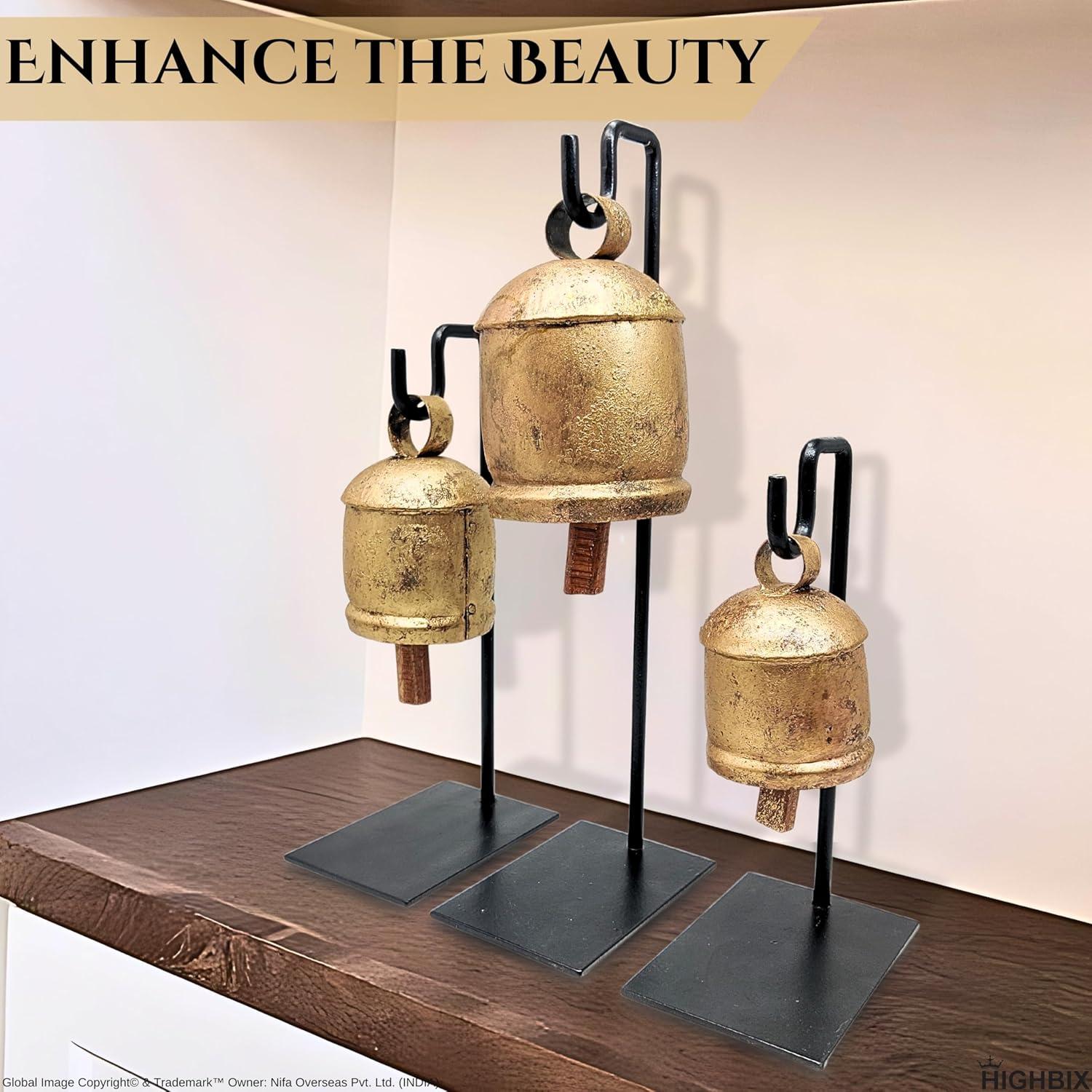 Juego de 3 Campanas de Vaca Vintage Hechas a Mano HIGHBIX