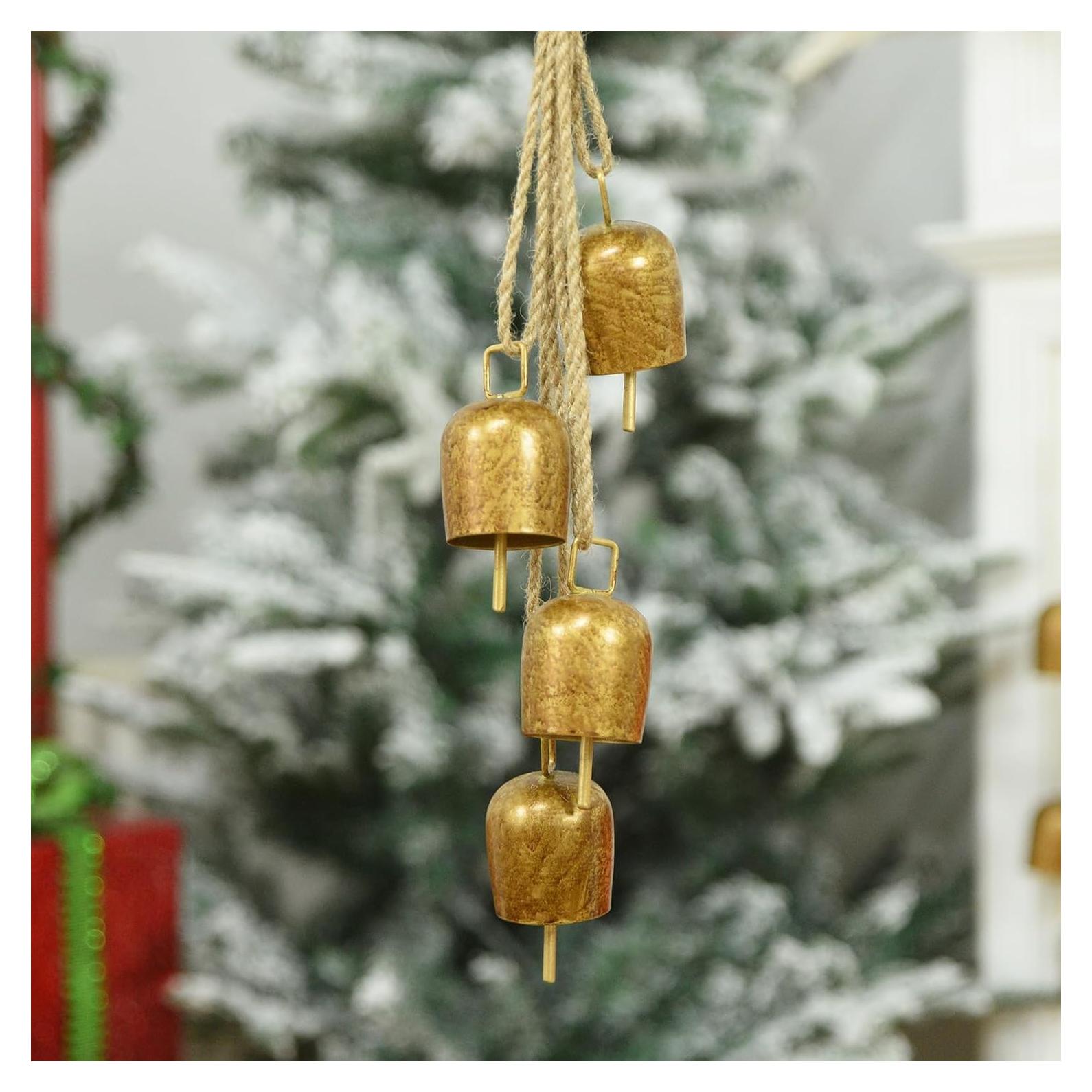 Campanas Vintage de Metal Dorado Vuskly - Set de 4, 4.3 x 43.2 cm