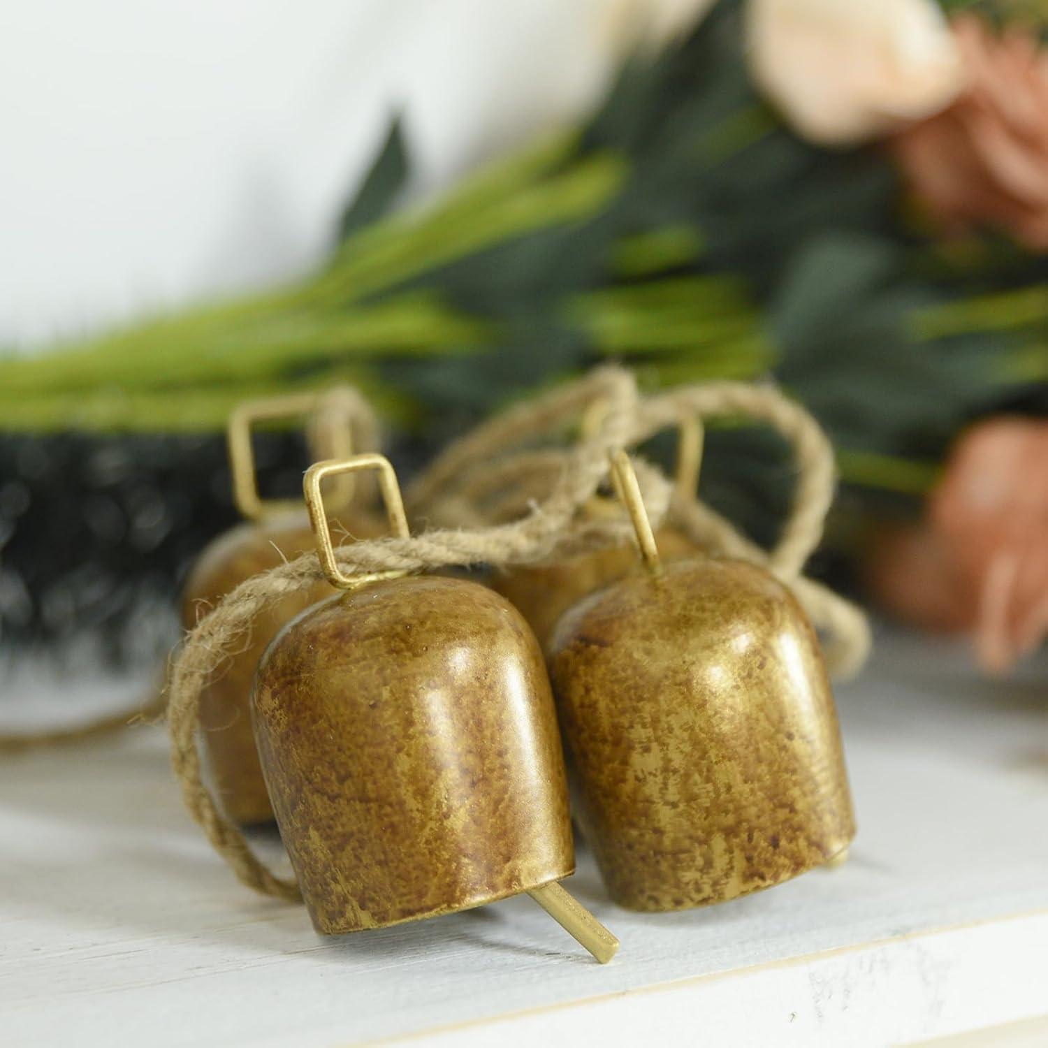 Campanas Vintage de Metal Dorado Vuskly - Set de 4, 4.3 x 43.2 cm