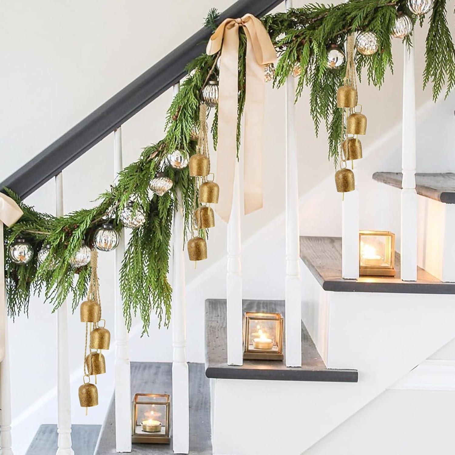 Campanas Vintage de Metal Dorado Vuskly - Set de 4, 4.3 x 43.2 cm