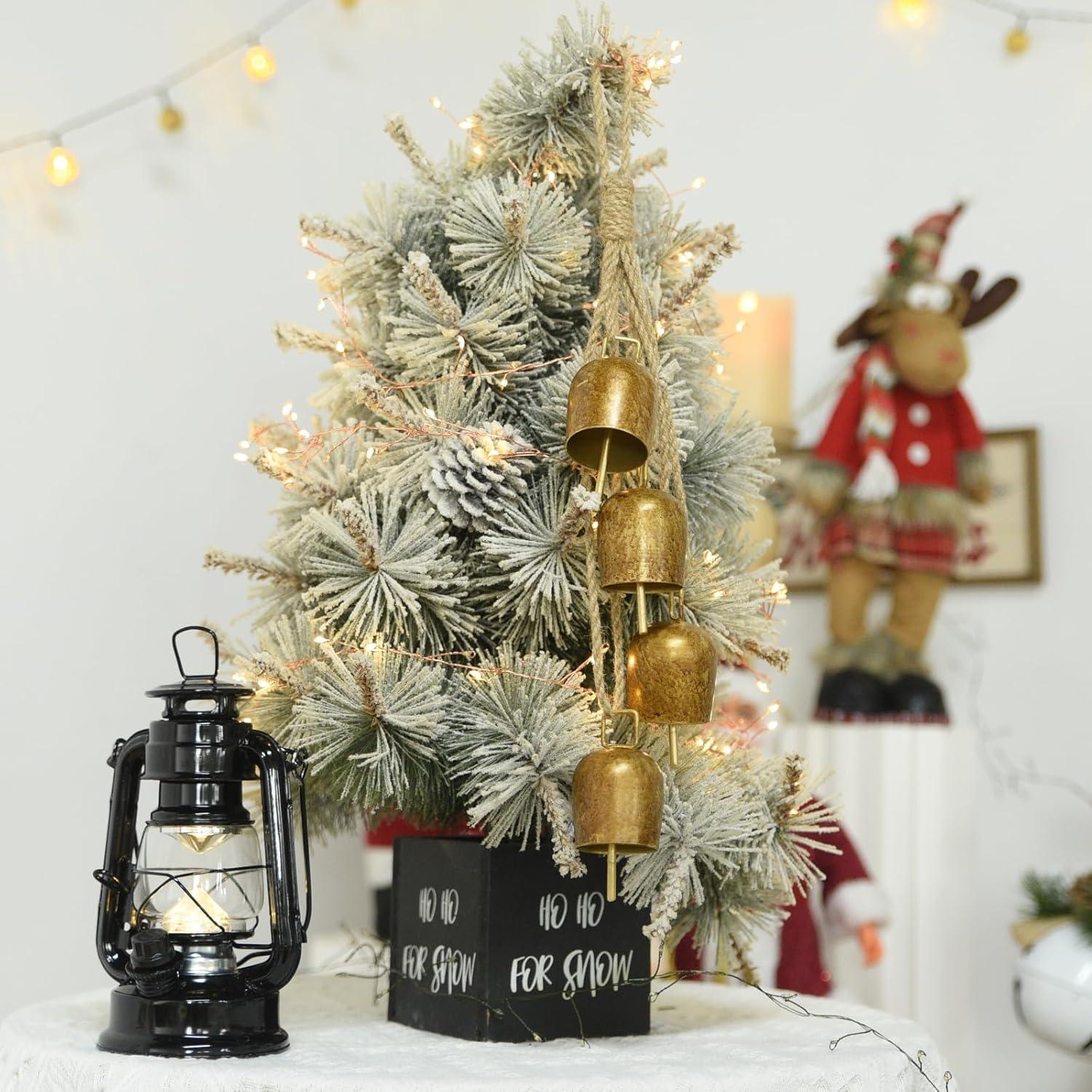 Campanas Vintage de Metal Dorado Vuskly - Set de 4, 4.3 x 43.2 cm