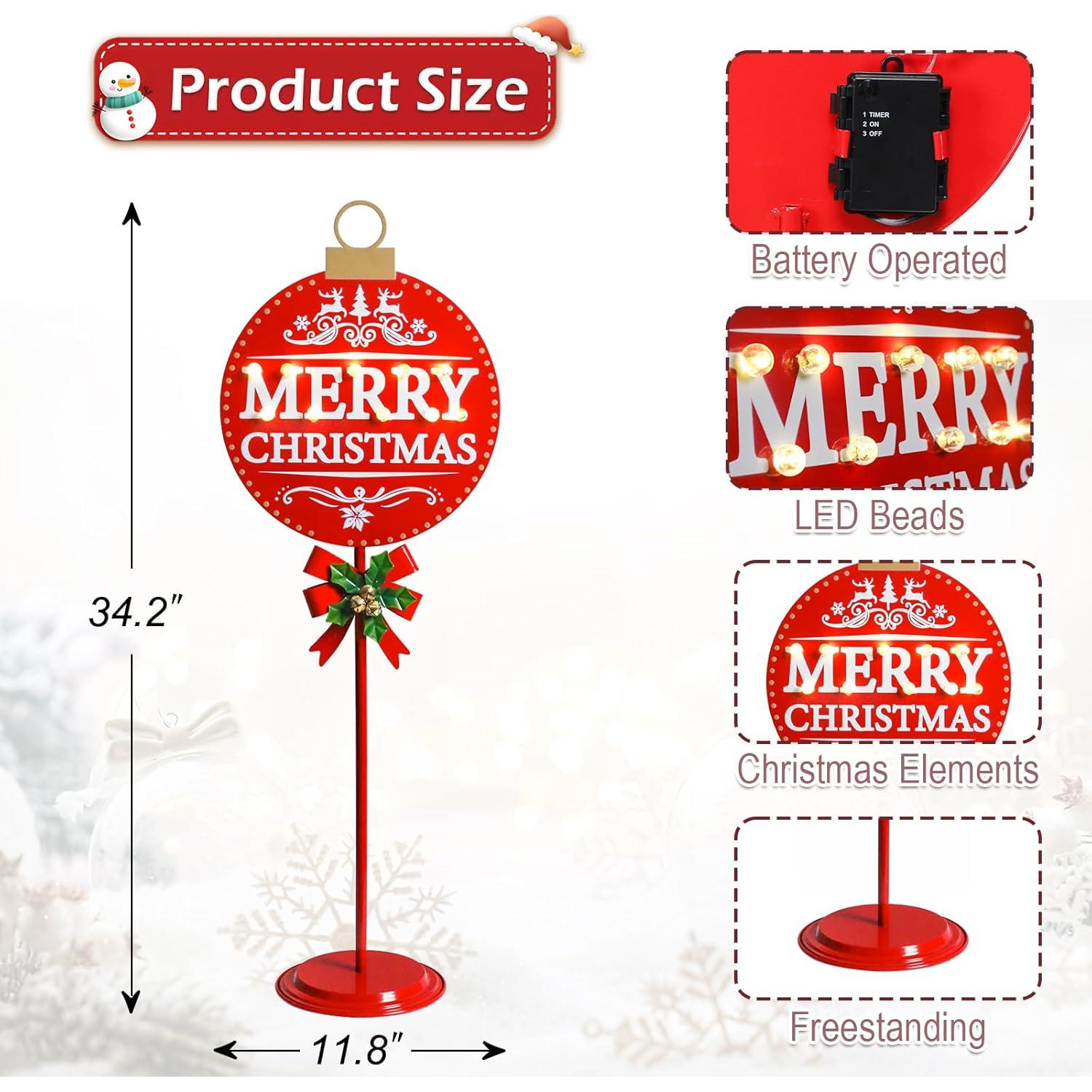 Placa Decorativa Iluminada Afirst MERRY CHRISTMAS 1.1kg