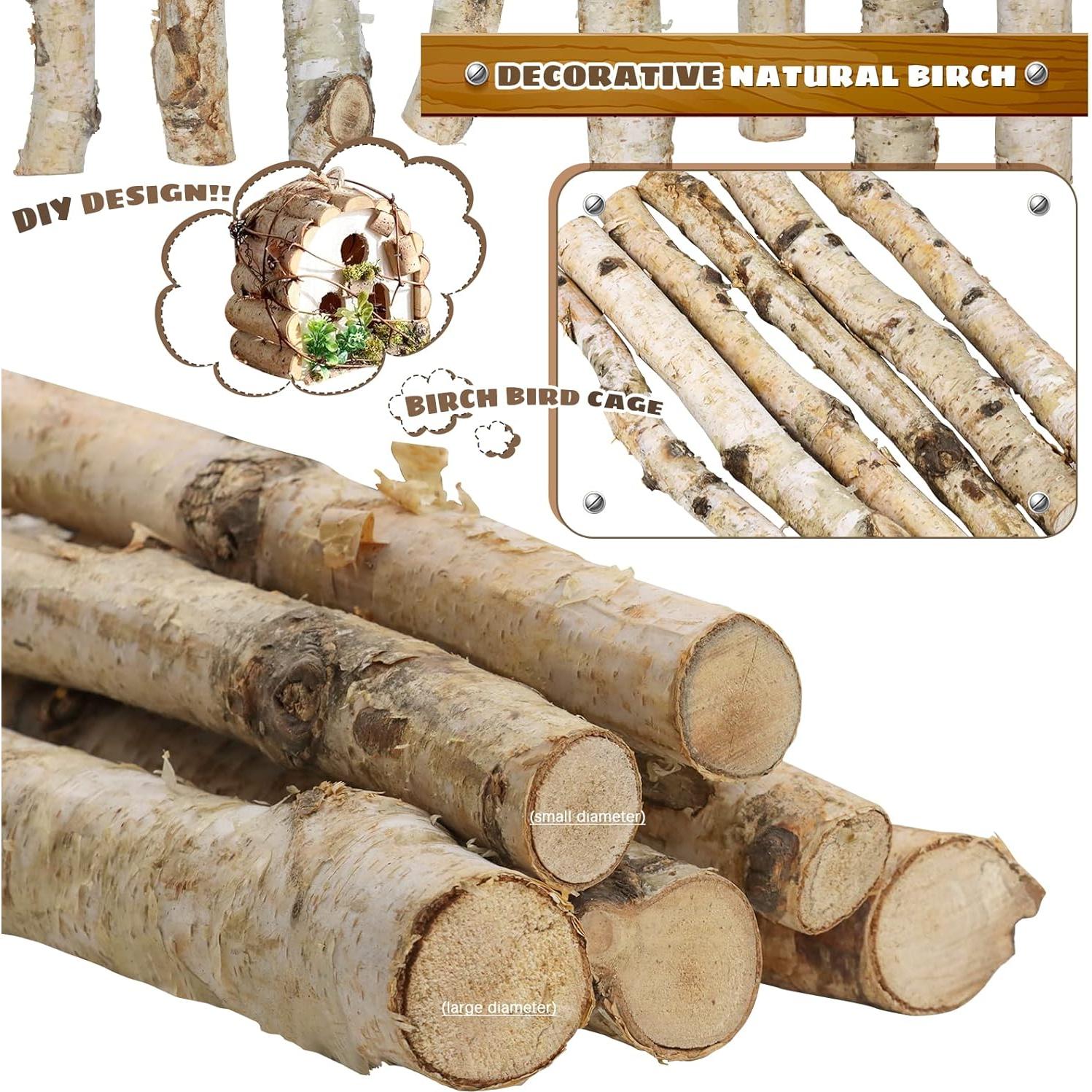 6 Troncos de Abedul Natural para Chimenea Uplama 30 cm
