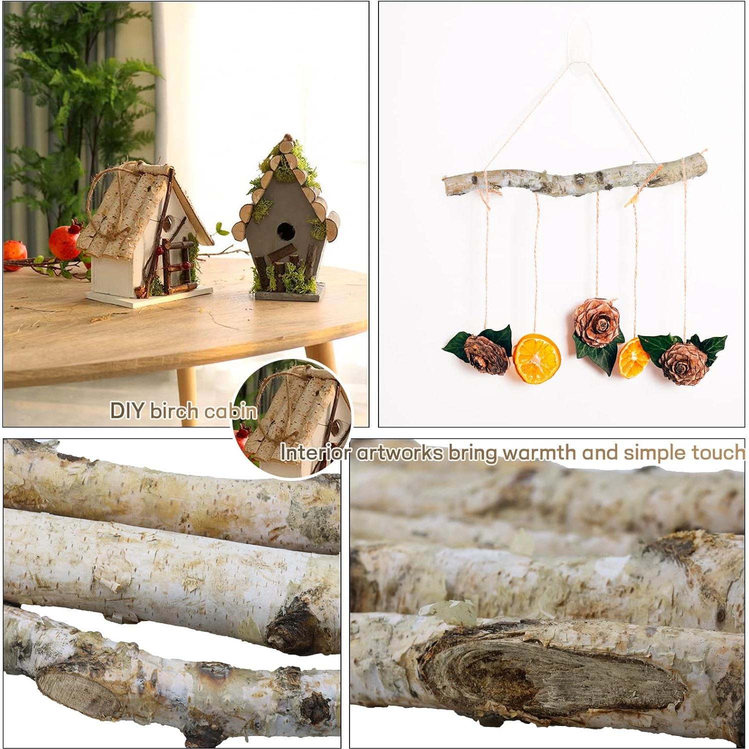 6 Troncos de Abedul Natural para Chimenea Uplama 30 cm