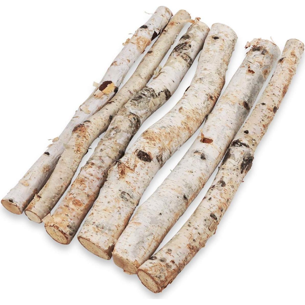 6 Troncos de Abedul Natural para Chimenea Uplama 30 cm