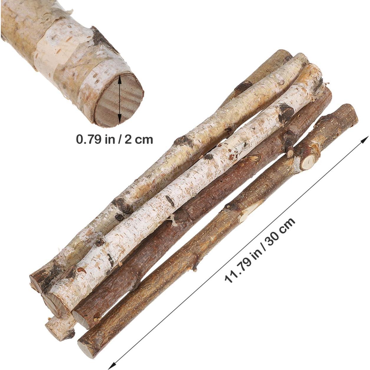 Set de 6 Palos de Madera de Abedul VILLCASE 30cm para Manualidades