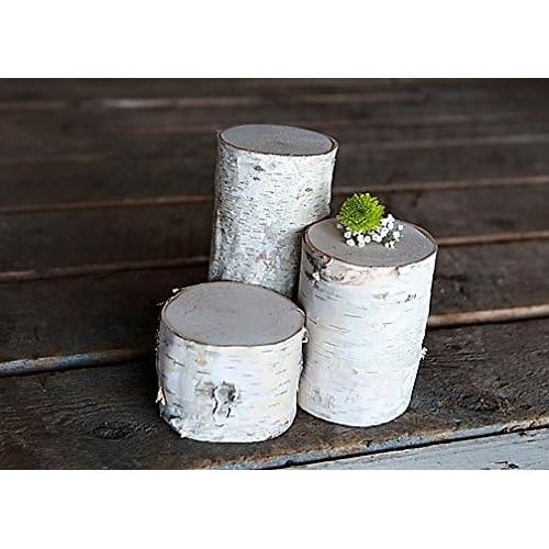 Set de 3 Pilares de Abedul Blanco Wilson - 7.6, 12.7 y 17.8 cm