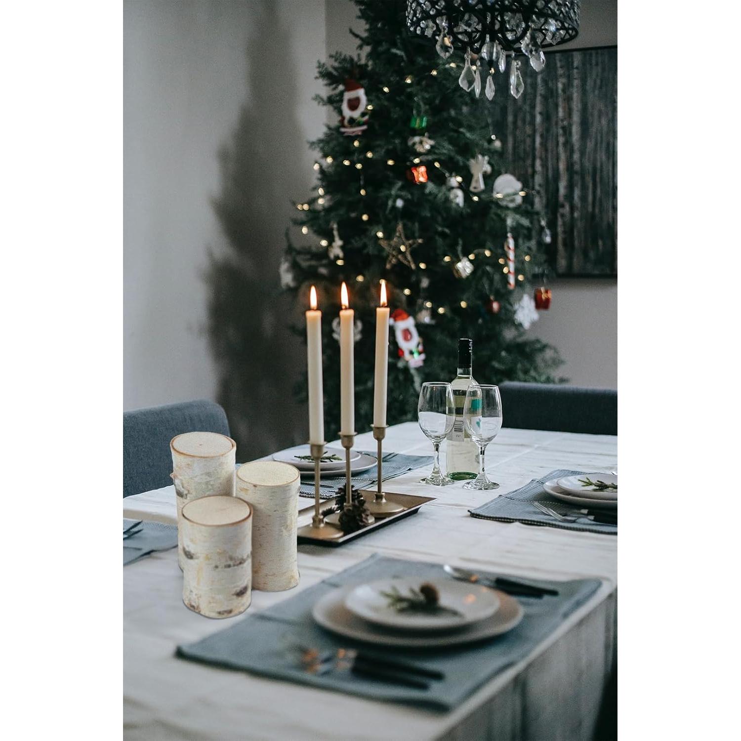 Set de 3 Pilares de Abedul Blanco Wilson - 7.6, 12.7 y 17.8 cm