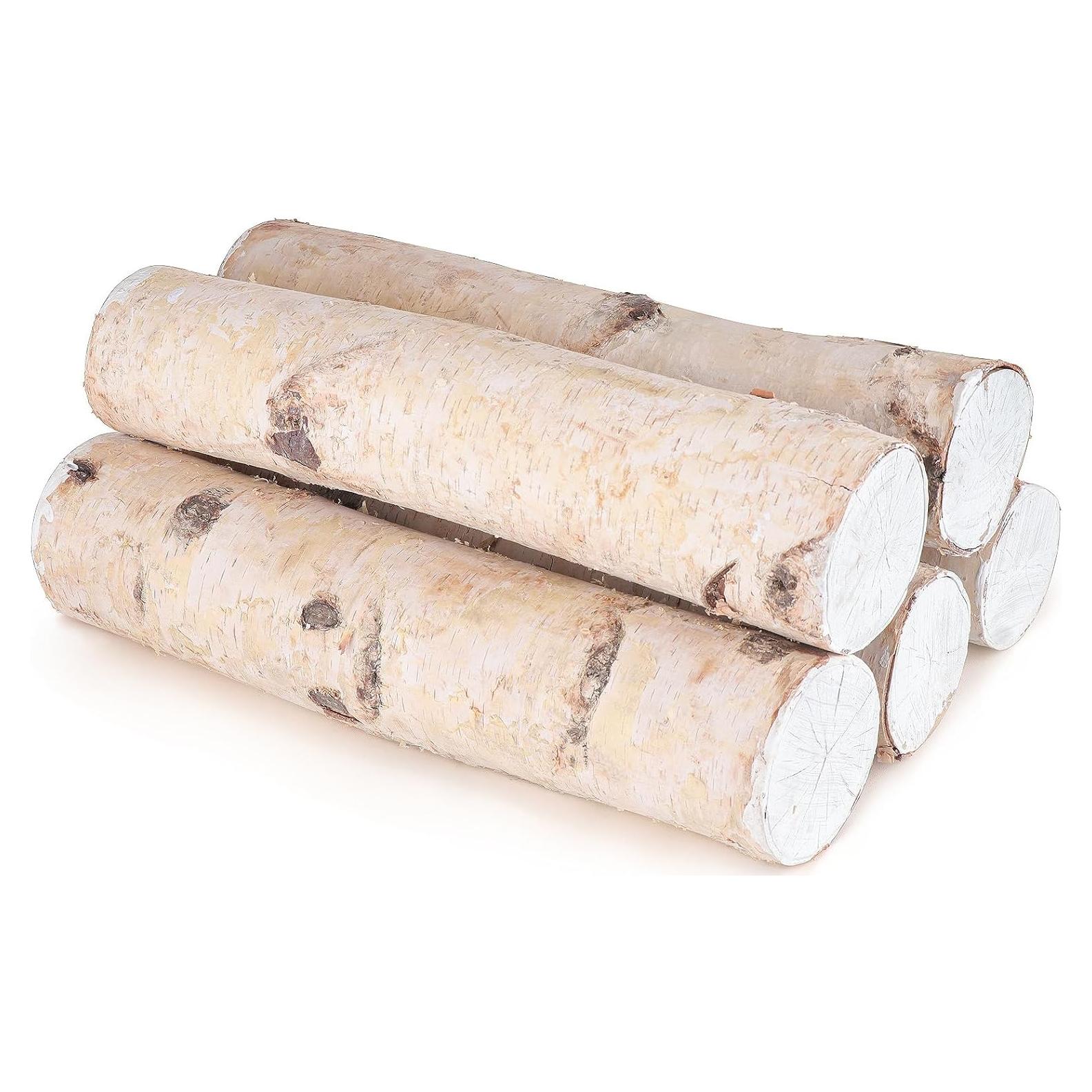 Registros de Abedul Grandes para Decoración de Chimenea - Juego de 5