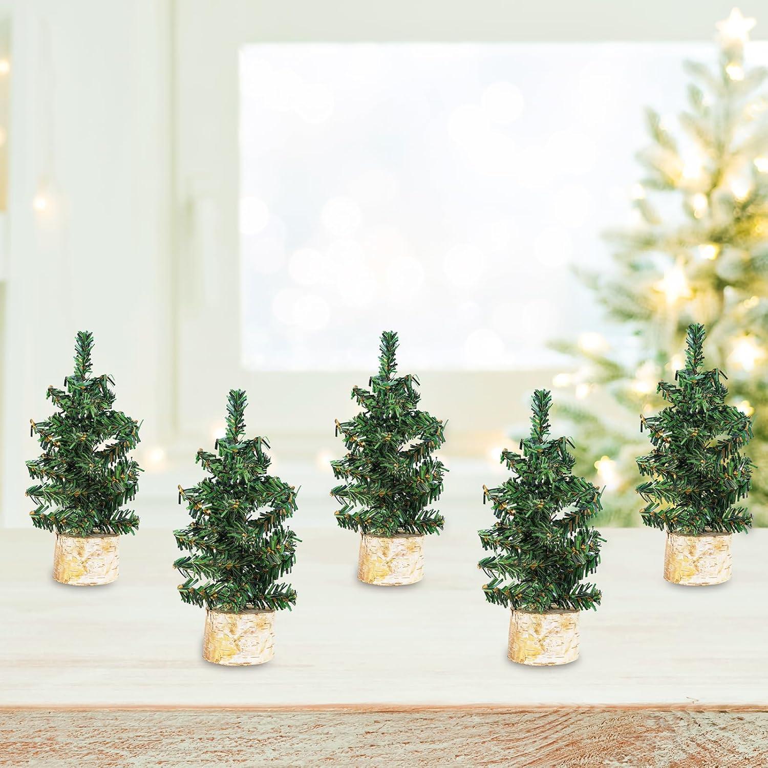 Conjunto 6 Mini Árboles de Navidad Winlyn 20 cm Pino Artificial