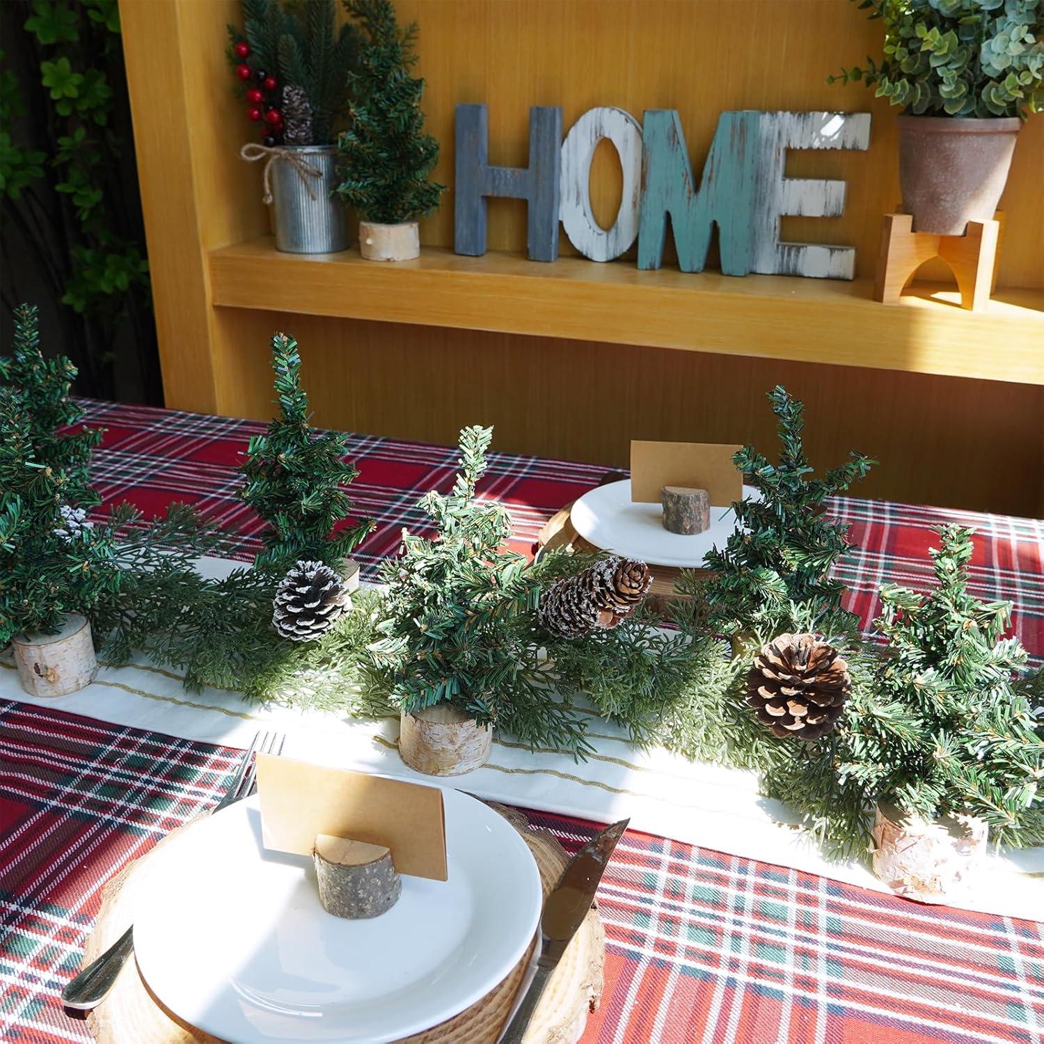 Conjunto 6 Mini Árboles de Navidad Winlyn 20 cm Pino Artificial