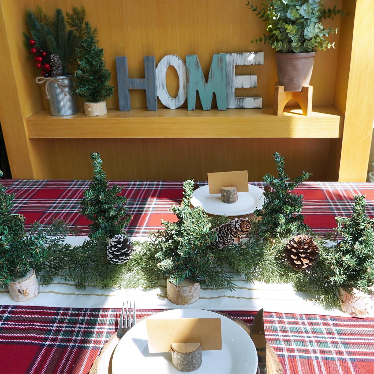 Conjunto 6 Mini Árboles de Navidad Winlyn 20 cm Pino Artificial