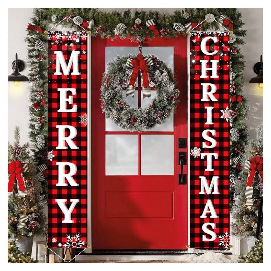 Conjunto de Carteles de Decoración Navideña Ivenf 180x33cm