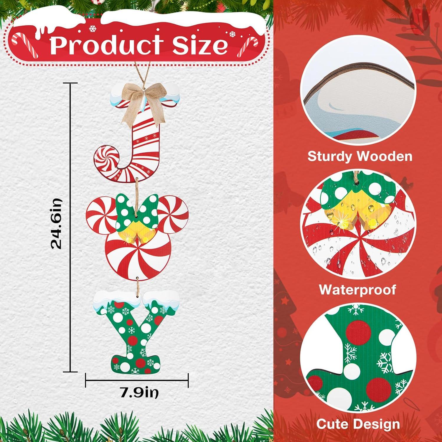 Cartel Colgante de Madera ALEGRÍA Navideña 20.1x62.5 cm